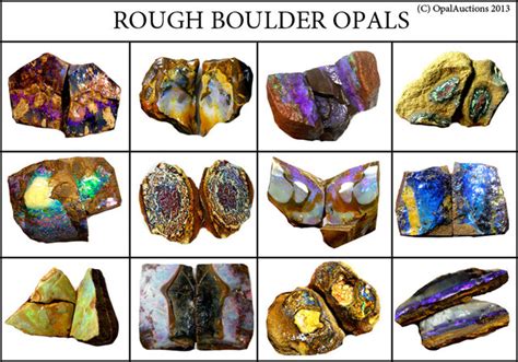 Australian Boulder Opal Rough Chart Opal Auctions