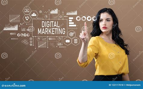 Digital Marketing With Business Woman Stock Photo Image Of Graph