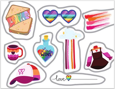 Lesbian Pride Sticker Sheet Etsy