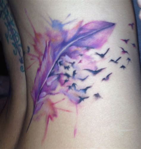 Watercolor Feather And Birds Tattoo Ideas Feather Tattoos Tattoos