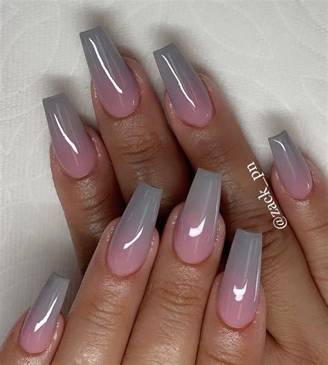 Latest Ombre Coffin Nails Styles You Can Try In Autumn Ombre Acrylic Nails Coffin Nails
