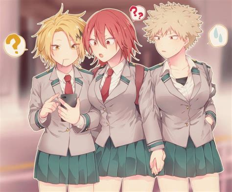 Genderbend Kaminari Denki And Genderbend Kirishima Eijirou