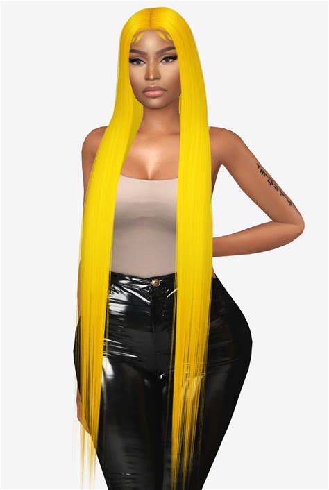 Sims 4 Cc Custom Content Hairstyle Nicki Minaj Long