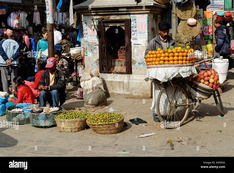 Market In The Old Town Of Kathmandu Nepal Stock Photo Alamy