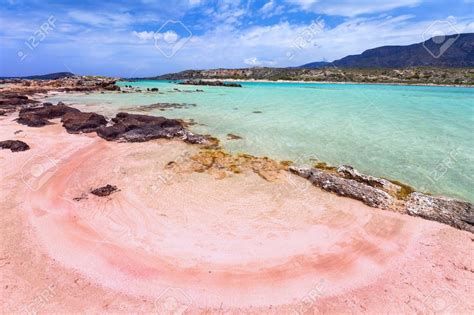 Elafonissi Beach With Pink Sand On Crete Greece Stock Photo 76758025