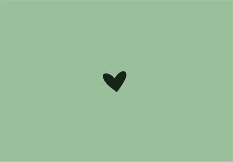 Sage Green Simple Heart Wallpaper In 2023 Macbook Wallpaper Cute