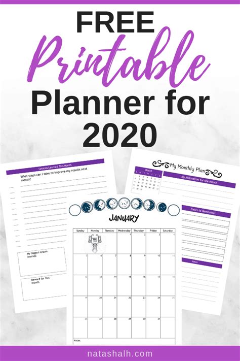 Free Planner Printables For Your Best Year 2020 The Artisan Life