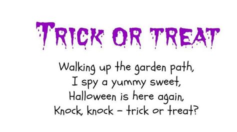 Short Trick Or Treat Poems For Adults On Halloween