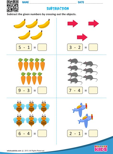 Easy Subtraction Worksheets For Kindergarten