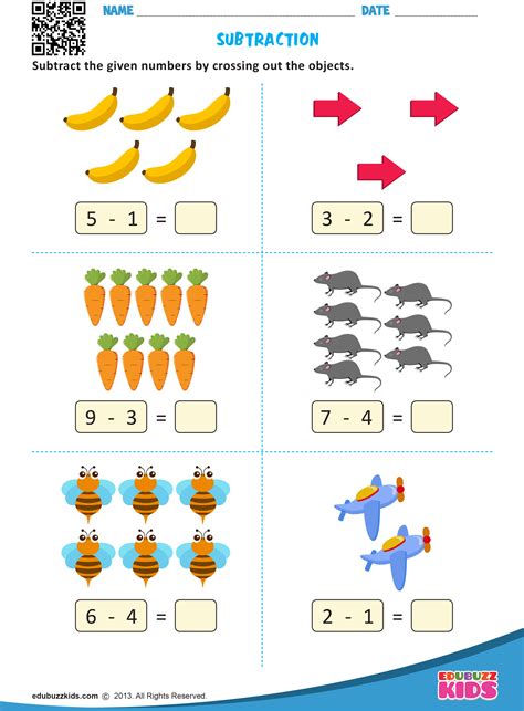 Subtraction For Kindergarten Worksheet 1 5