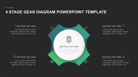 4 Step Process Gear Powerpoint Diagram And Keynote Slide