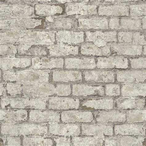 Distressed Brick Effect Wallpaper Grandeco Grey Brick Effect