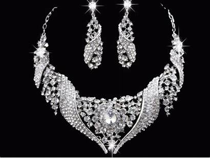 Diamond Necklace Earrings Royal Jewellery Crystal Bridal