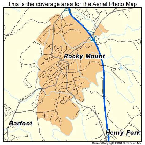 Aerial Photography Map Of Rocky Mount Va Virginia