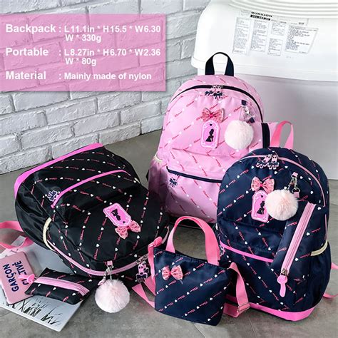 Veryke Veryke 3pcs Backpacks For Teenage Girls For School Black