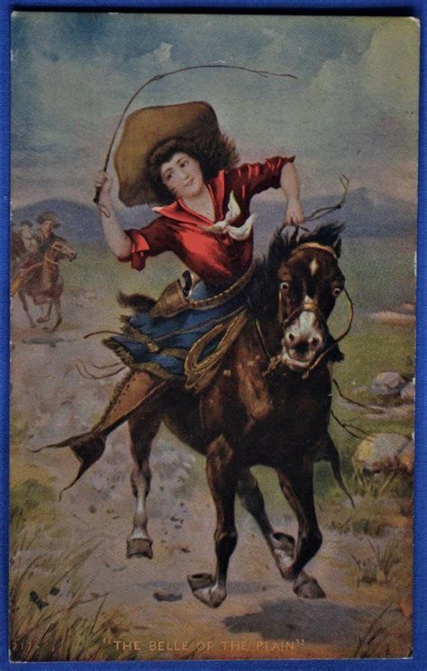 Woman Horse Cowgirl Whip Belle Of The Plain Antique Postcard Postcard