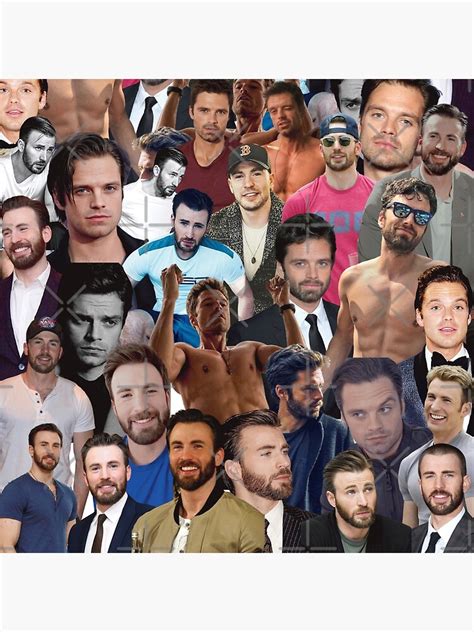 Sebastian Stan And Chris Evans Photo Collage Poster By Mahmoudrakha