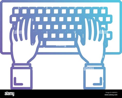 Hands Using Keyboard Stock Vector Images Alamy