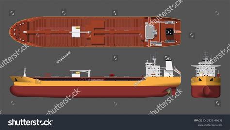 Tanker Drawing 3d Cargo Ship Industrial Stock Vector Royalty Free