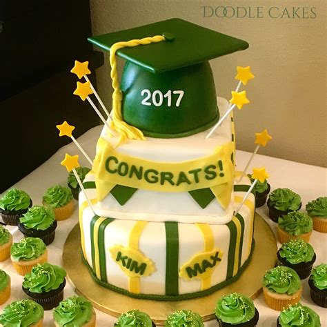 Except if you were to use a high pigment load paint like pthalo green and pthalo blue…. Green and yellow graduation cake | Green graduation party ...