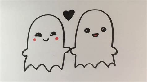 How To Draw Ghosts In Love Cute Halloween Drawings Sometimes Ghosts
