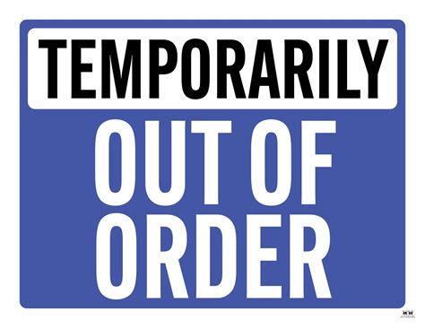 Out Of Order Signs Free Printable Signs Printabulls