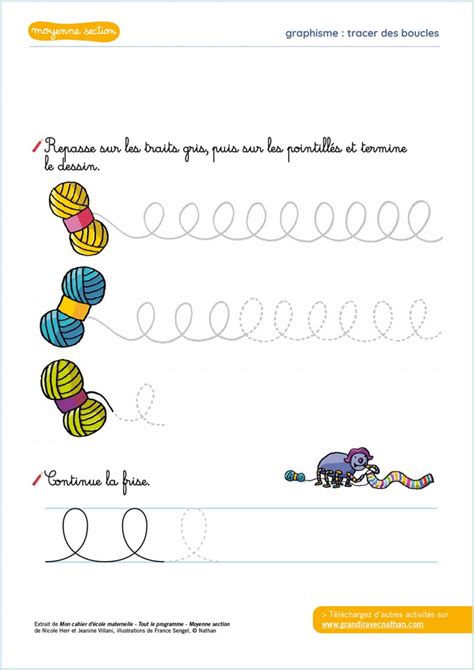 .section activites maternelle fiche maternelle a imprimer coloriage moyenne section graphisme en maternelle activites pour la maternelle exercice d'ecriture maternelle fiches pedagogiques noel activites maternelle graphisme ms numeration maternelle exercices de francais a imprimer. Tracer des boucles - Exercices et activités en moyenne ...