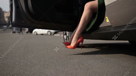 Sexy Legs In High Heel Shoes Getting Out Of Car Stock Video Footage 10319895