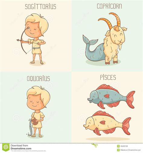 Maybe you would like to learn more about one of these? Zodiac Signs, Cute Cartoon Characters Stock Vector - Image ...