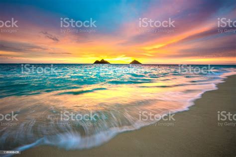 Lanikai Sunrise Stock Photo Download Image Now Beach Art Breaking