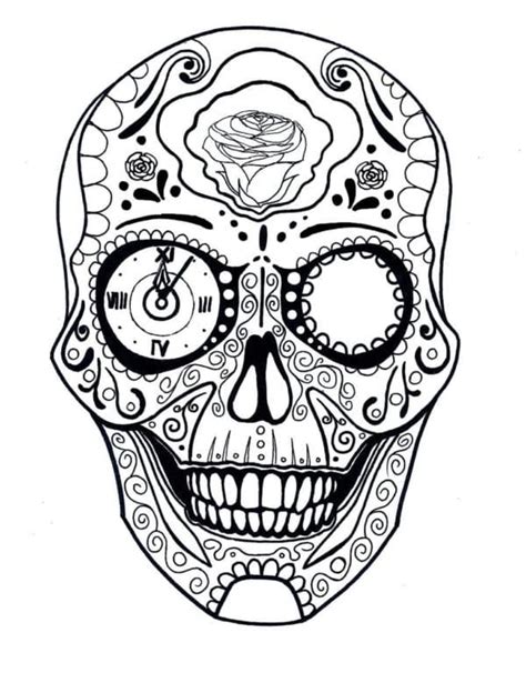 Owl Sugar Skull Coloring Page