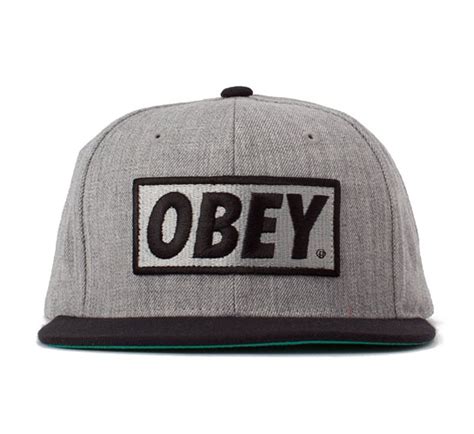 Obey Original Snapback Cap Heather Greyblack Consortium