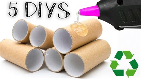 5 Diys Recycling Toilet Paper Rolls Or Kitchen Paper Rolls Youtube