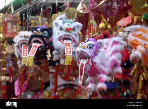 Dragon Dancing Puppets For Sale In Chinatown During The Annual