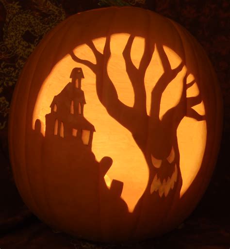 Haunted Housespooky Tree Pumpkin Light Version By Johwee On Deviantart