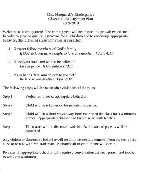 18 Classroom Management Plan Templates Free Pdf Word Format Download
