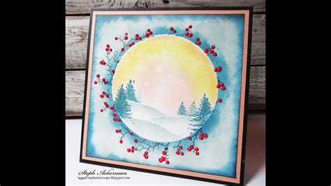 Winter Tree Scene With Lavina Stamps Youtube