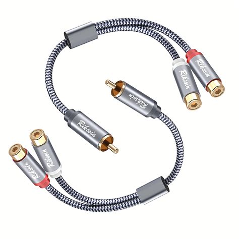 Riksoin Rca Splitter Cable 2 Pack Rca Y Cable Nylon