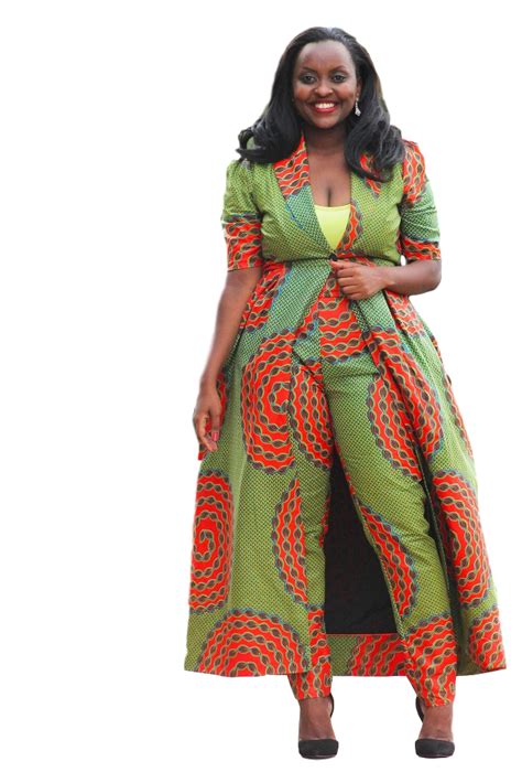 A Beautiful Two Piece Long Coat And Trouser In Ankara Fabric Of Your Choice African Fashion