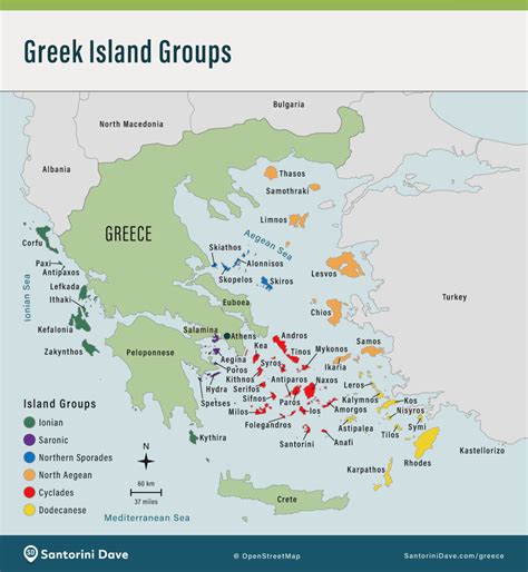 Greek Island Groups Map 