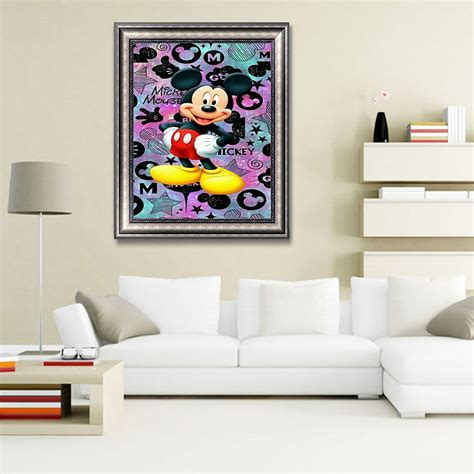 5d Diamond Painting Mickey Mouse Diamond Mosaic Art Painting Etsy