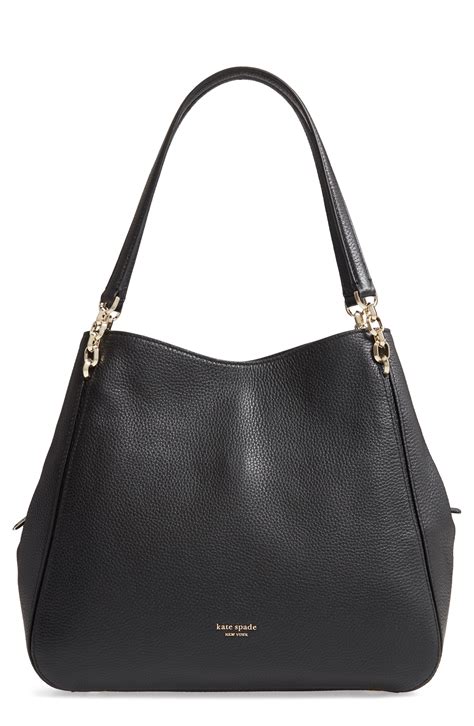 Kate Spade Large Hailey Leather Shoulder Bag In Black Lyst