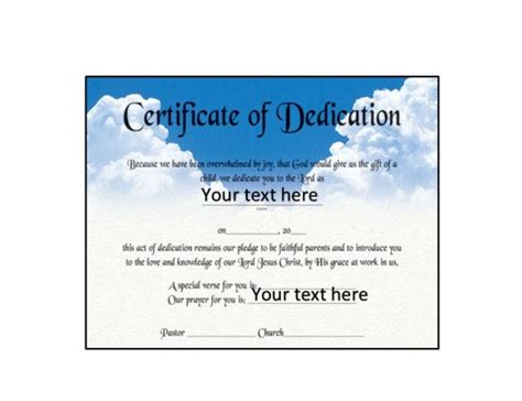 50 Free Baby Dedication Certificate Templates Printabletemplates