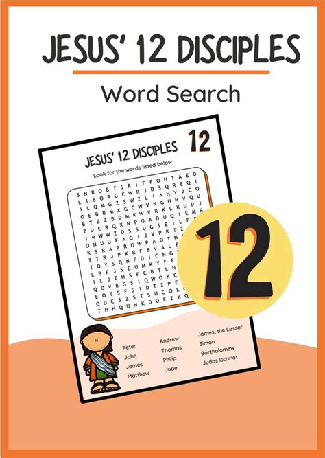12 Disciples Of Jesus Bible Words Disciple Bible Word Searches