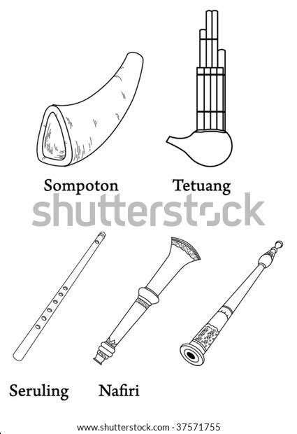 Malay Traditional Music Instruments 3 Stock Vector Royalty Free 37571755