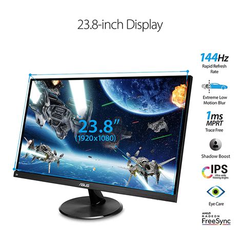 Asus Gaming Monitor Vp249qgr 238” Full Hd With 144hz 1ms Ips Panel