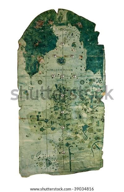 Ancient Treasure Map Isolated On White Stock Photo 39034816 Shutterstock