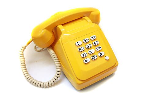 Yellow Telephone Vintage Desk Phone Corded Phone Landline Phone