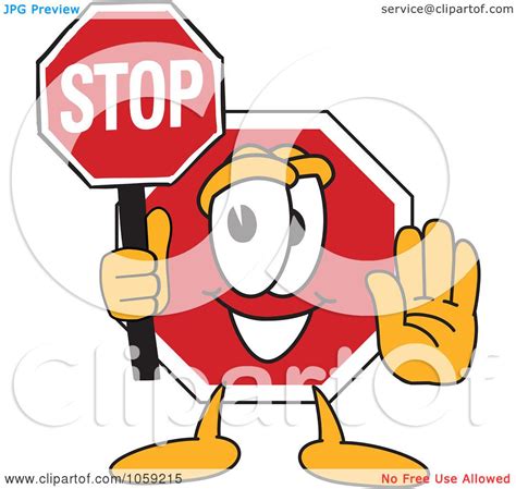 Royalty Free Vector Clip Art Illustration Of A Stop Sign Character