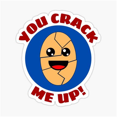 You Crack Me Up Egg Pun Sticker For Sale By Allthingspunny Redbubble